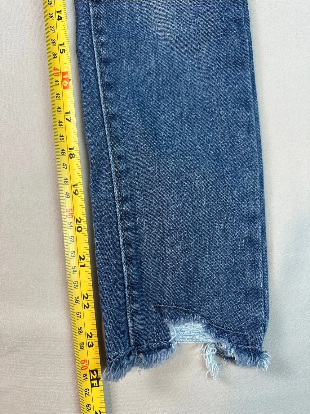 Old Navy Girls Blue Distressed High Rise Jeans Size 10 Rockstar Jegging Raw Hem